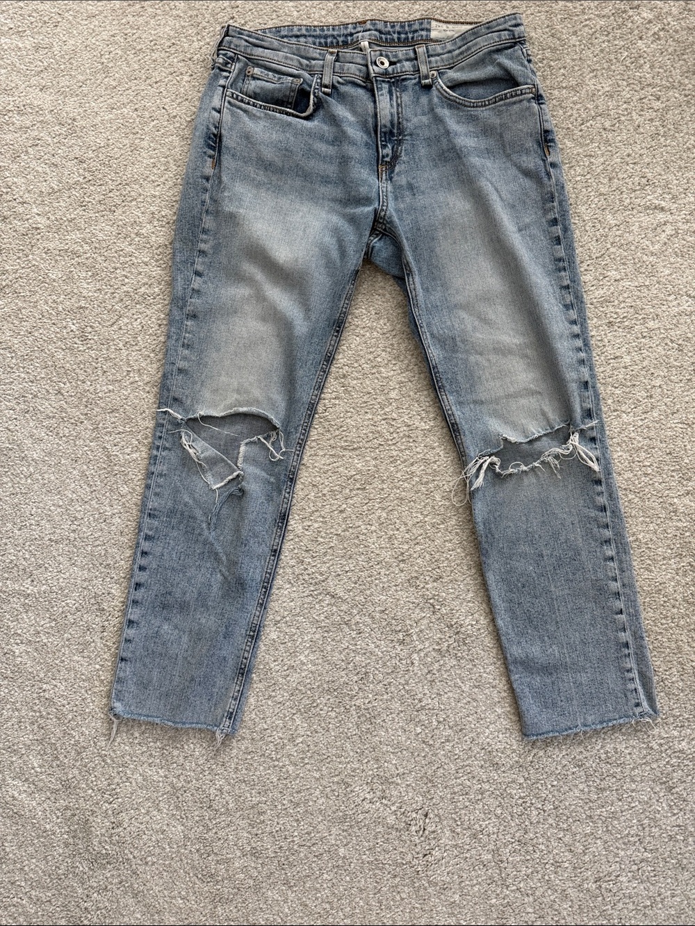 Women’s Distressed High-Rise Blue Jeans